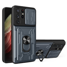 Load image into Gallery viewer, Camera Cover Phone Case with Card Slot &amp; Holder, For Samsung Galaxy A02 / M02, For Samsung Galaxy A32, For Samsung Galaxy S20 FE, For Samsung Galaxy S20+, For Samsung Galaxy S21 Ultra 5G, For Samsung Galaxy A02s EU Version