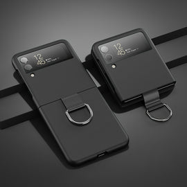 Oil-sprayed Feel Ring PC Phone Case, For Samsung Galaxy Z Flip3 5G
