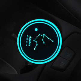 Car Constellation Series AcrylicColorful USB Charger Water Cup Groove LED Atmosphere Light, Aquarius, Aries, Virgo, Taurus, Cancer, Capricorn, Sagittarius, Leo, Pisces, Gemini, Scorpio, Libra