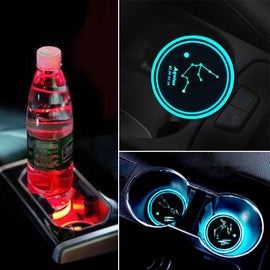 Car Constellation Series AcrylicColorful USB Charger Water Cup Groove LED Atmosphere Light, Aquarius, Aries, Virgo, Taurus, Cancer, Capricorn, Sagittarius, Leo, Pisces, Gemini, Scorpio, Libra