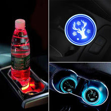 Load image into Gallery viewer, Car AcrylicColorful USB Charger Water Cup Groove LED Atmosphere Light, Bell, Santa Claus, Christmas Deer, Christmas Hat, Christmas Tree, Christmas, Glove, Socks, Snowflake, English Deer, English Christmas, English Tree
