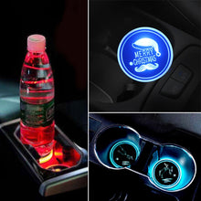 Load image into Gallery viewer, Car AcrylicColorful USB Charger Water Cup Groove LED Atmosphere Light, Bell, Santa Claus, Christmas Deer, Christmas Hat, Christmas Tree, Christmas, Glove, Socks, Snowflake, English Deer, English Christmas, English Tree