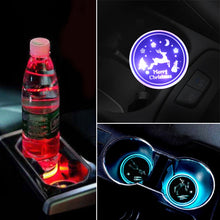 Load image into Gallery viewer, Car AcrylicColorful USB Charger Water Cup Groove LED Atmosphere Light, Bell, Santa Claus, Christmas Deer, Christmas Hat, Christmas Tree, Christmas, Glove, Socks, Snowflake, English Deer, English Christmas, English Tree