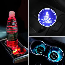 Load image into Gallery viewer, Car AcrylicColorful USB Charger Water Cup Groove LED Atmosphere Light, Bell, Santa Claus, Christmas Deer, Christmas Hat, Christmas Tree, Christmas, Glove, Socks, Snowflake, English Deer, English Christmas, English Tree