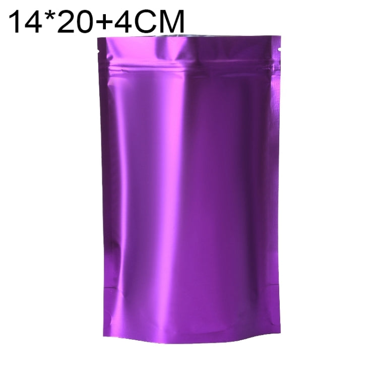 100 PCS/Set Matte Aluminum Foil Snack Stand-up Pouch, 14x20+4cm, 15x22+4cm, 16x24+4cm, 18x26+4cm, 20x30+5cm