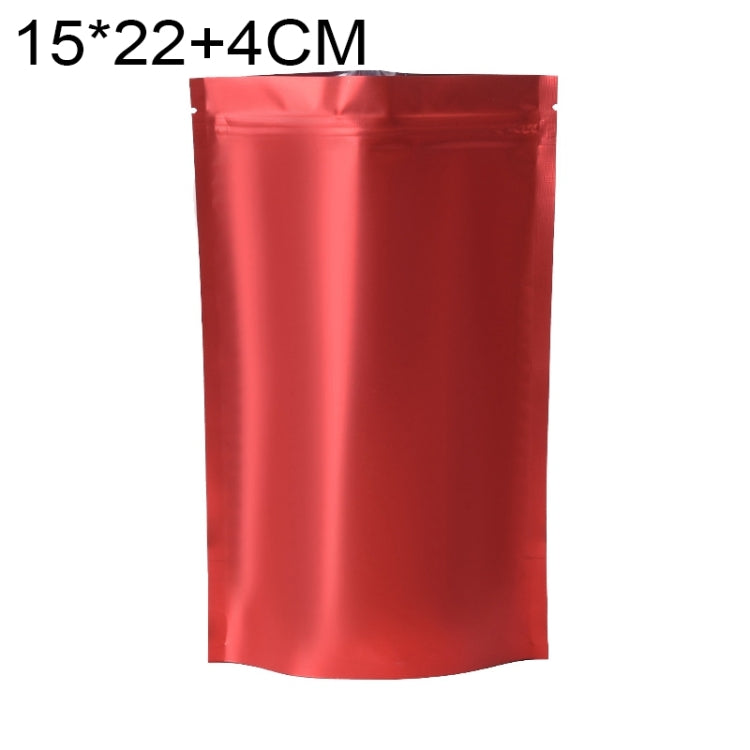 100 PCS/Set Matte Aluminum Foil Snack Stand-up Pouch, 14x20+4cm, 15x22+4cm, 16x24+4cm, 18x26+4cm, 20x30+5cm