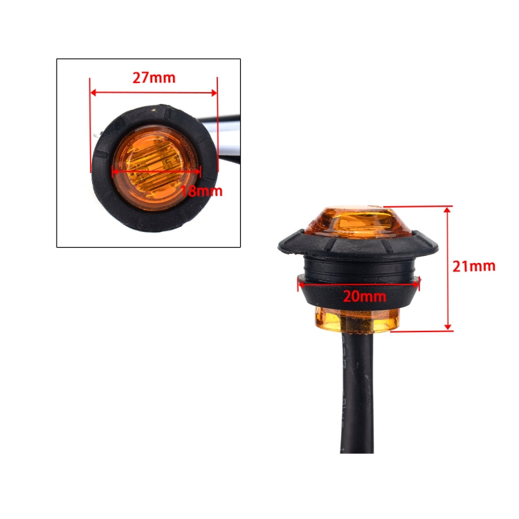 20 in 1 Red + Amber Light Truck Trailer LED Round Side Marker Lamp, A5014