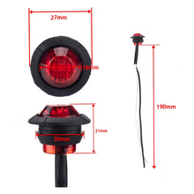 Load image into Gallery viewer, 20 in 1 Red + Amber Light Truck Trailer LED Round Side Marker Lamp, A5014