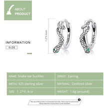 Load image into Gallery viewer, S925 Sterling Silver Snake Ear Buckle Women Earrings, Snake Ear Buckle