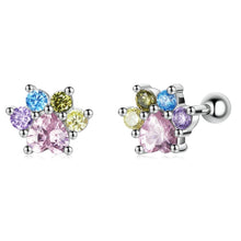 Load image into Gallery viewer, S925 Sterling Silver Color Zircon Cute Claw Ear Stud Women Earrings, Color Zircon Cute Claw