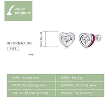 Load image into Gallery viewer, S925 Sterling Silver Heart Zircon Ear Stud Women Earrings, Heart Zircon(Blue), Heart Zircon(Red)
