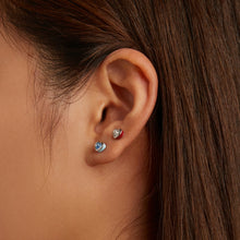 Load image into Gallery viewer, S925 Sterling Silver Heart Zircon Ear Stud Women Earrings, Heart Zircon(Blue), Heart Zircon(Red)