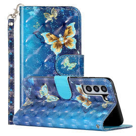 3D Pattern Horizontal Flip PU Leather Phone Case, For Samsung Galaxy S22 5G, For Samsung Galaxy S22+ 5G, For Samsung Galaxy S22 Ultra 5G