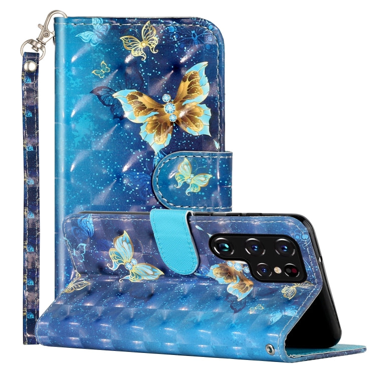 3D Pattern Horizontal Flip PU Leather Phone Case, For Samsung Galaxy S22 5G, For Samsung Galaxy S22+ 5G, For Samsung Galaxy S22 Ultra 5G