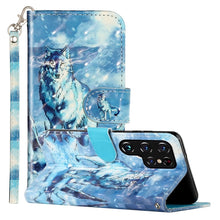 Load image into Gallery viewer, 3D Pattern Horizontal Flip PU Leather Phone Case, For Samsung Galaxy S22 5G, For Samsung Galaxy S22+ 5G, For Samsung Galaxy S22 Ultra 5G