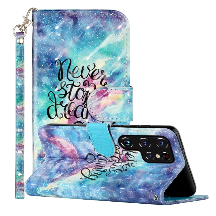 3D Pattern Horizontal Flip PU Leather Phone Case, For Samsung Galaxy S22 5G, For Samsung Galaxy S22+ 5G, For Samsung Galaxy S22 Ultra 5G