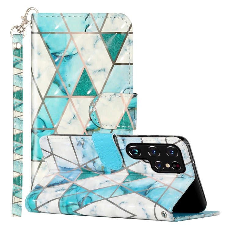 3D Pattern Horizontal Flip PU Leather Phone Case, For Samsung Galaxy S22 5G, For Samsung Galaxy S22+ 5G, For Samsung Galaxy S22 Ultra 5G