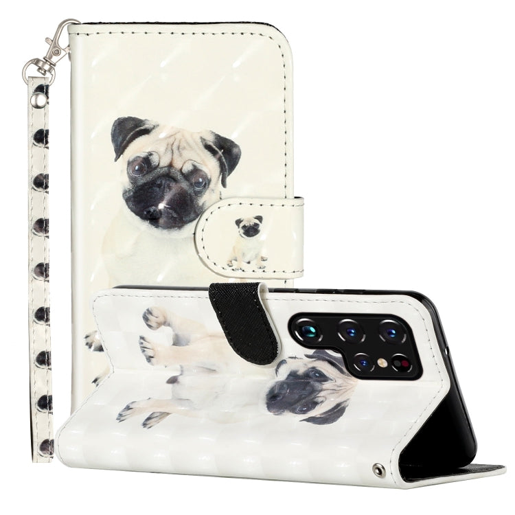 3D Pattern Horizontal Flip PU Leather Phone Case, For Samsung Galaxy S22 5G, For Samsung Galaxy S22+ 5G, For Samsung Galaxy S22 Ultra 5G