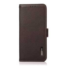 KHAZNEH Side-Magnetic Litchi Genuine Leather RFID Phone Case, For Xiaomi Mi 11 Lite 5G / Mi 11 Lite, For Xiaomi Mi 11, For Xiaomi Mi 11T / Mi 11T Pro, For Xiaomi Redmi Note 10 5G, For Xiaomi Redmi Note 10 Pro, For Xiaomi Redmi K40 Pro / Poco F3        ...