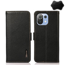 Load image into Gallery viewer, KHAZNEH Side-Magnetic Litchi Genuine Leather RFID Phone Case, For Xiaomi Mi 11 Lite 5G / Mi 11 Lite, For Xiaomi Mi 11, For Xiaomi Mi 11T / Mi 11T Pro, For Xiaomi Redmi Note 10 5G, For Xiaomi Redmi Note 10 Pro, For Xiaomi Redmi K40 Pro / Poco F3        ...