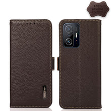 Load image into Gallery viewer, KHAZNEH Side-Magnetic Litchi Genuine Leather RFID Phone Case, For Xiaomi Mi 11 Lite 5G / Mi 11 Lite, For Xiaomi Mi 11, For Xiaomi Mi 11T / Mi 11T Pro, For Xiaomi Redmi Note 10 5G, For Xiaomi Redmi Note 10 Pro, For Xiaomi Redmi K40 Pro / Poco F3        ...