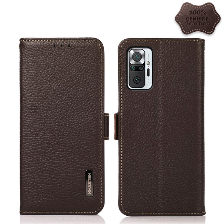 KHAZNEH Side-Magnetic Litchi Genuine Leather RFID Phone Case, For Xiaomi Mi 10S, For Xiaomi Mi 10T Lite 5G, For Xiaomi Mi 10T 5G, For Xiaomi Mi 11 Lite 5G / Mi 11 Lite, For Xiaomi Mi 11 Pro, For Xiaomi Mi 11 Ultra, For Xiaomi Mi 11                     ...