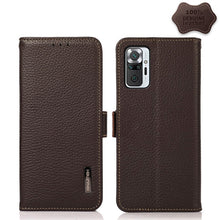 Load image into Gallery viewer, KHAZNEH Side-Magnetic Litchi Genuine Leather RFID Phone Case, For Xiaomi Mi 11 Lite 5G / Mi 11 Lite, For Xiaomi Mi 11, For Xiaomi Mi 11T / Mi 11T Pro, For Xiaomi Redmi Note 10 5G, For Xiaomi Redmi Note 10 Pro, For Xiaomi Redmi K40 Pro / Poco F3        ...