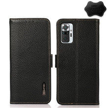 Load image into Gallery viewer, KHAZNEH Side-Magnetic Litchi Genuine Leather RFID Phone Case, For Xiaomi Mi 11 Lite 5G / Mi 11 Lite, For Xiaomi Mi 11, For Xiaomi Mi 11T / Mi 11T Pro, For Xiaomi Redmi Note 10 5G, For Xiaomi Redmi Note 10 Pro, For Xiaomi Redmi K40 Pro / Poco F3        ...