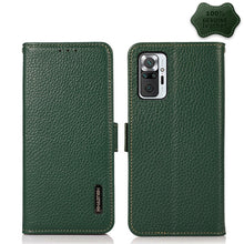 Load image into Gallery viewer, KHAZNEH Side-Magnetic Litchi Genuine Leather RFID Phone Case, For Xiaomi Mi 11 Lite 5G / Mi 11 Lite, For Xiaomi Mi 11, For Xiaomi Mi 11T / Mi 11T Pro, For Xiaomi Redmi Note 10 5G, For Xiaomi Redmi Note 10 Pro, For Xiaomi Redmi K40 Pro / Poco F3        ...
