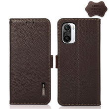 Load image into Gallery viewer, KHAZNEH Side-Magnetic Litchi Genuine Leather RFID Phone Case, For Xiaomi Mi 11 Lite 5G / Mi 11 Lite, For Xiaomi Mi 11, For Xiaomi Mi 11T / Mi 11T Pro, For Xiaomi Redmi Note 10 5G, For Xiaomi Redmi Note 10 Pro, For Xiaomi Redmi K40 Pro / Poco F3        ...