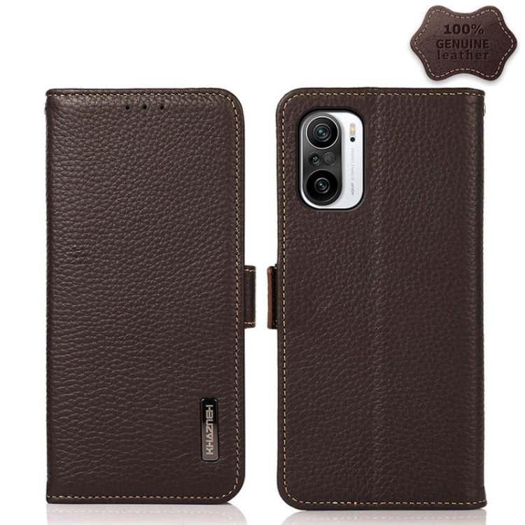 KHAZNEH Side-Magnetic Litchi Genuine Leather RFID Phone Case, For Xiaomi Mi 10S, For Xiaomi Mi 10T Lite 5G, For Xiaomi Mi 10T 5G, For Xiaomi Mi 11 Lite 5G / Mi 11 Lite, For Xiaomi Mi 11 Pro, For Xiaomi Mi 11 Ultra, For Xiaomi Mi 11                     ...