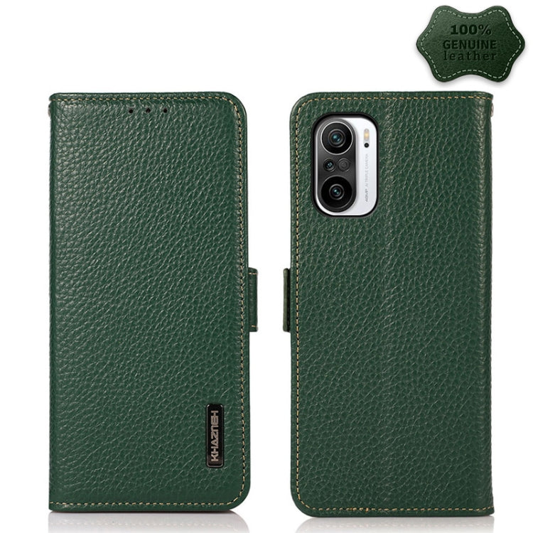 KHAZNEH Side-Magnetic Litchi Genuine Leather RFID Phone Case, For Xiaomi Mi 10S, For Xiaomi Mi 10T Lite 5G, For Xiaomi Mi 10T 5G, For Xiaomi Mi 11 Lite 5G / Mi 11 Lite, For Xiaomi Mi 11 Pro, For Xiaomi Mi 11 Ultra, For Xiaomi Mi 11                     ...