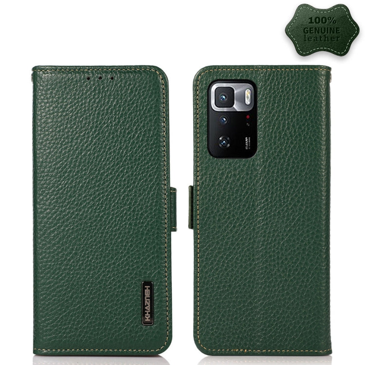 KHAZNEH Side-Magnetic Litchi Genuine Leather RFID Phone Case, For Xiaomi Mi 10S, For Xiaomi Mi 10T Lite 5G, For Xiaomi Mi 10T 5G, For Xiaomi Mi 11 Lite 5G / Mi 11 Lite, For Xiaomi Mi 11 Pro, For Xiaomi Mi 11 Ultra, For Xiaomi Mi 11                     ...