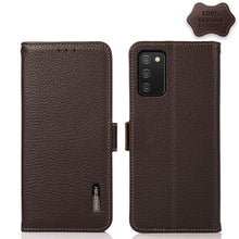 Load image into Gallery viewer, KHAZNEH Side-Magnetic Litchi Genuine Leather RFID Phone Case, For Samsung Galaxy A02s EU Version, For Samsung Galaxy A02s Global Version, For Samsung Galaxy A03s 166mm Version, For Samsung Galaxy A12 5G, For Samsung Galaxy A22 4G                       ...