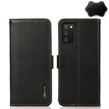 Load image into Gallery viewer, KHAZNEH Side-Magnetic Litchi Genuine Leather RFID Phone Case, For Samsung Galaxy A02s EU Version, For Samsung Galaxy A02s Global Version, For Samsung Galaxy A03s 166mm Version, For Samsung Galaxy A12 5G, For Samsung Galaxy A22 4G                       ...