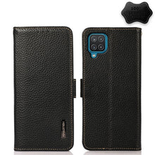 Load image into Gallery viewer, KHAZNEH Side-Magnetic Litchi Genuine Leather RFID Phone Case, For Samsung Galaxy A02s EU Version, For Samsung Galaxy A02s Global Version, For Samsung Galaxy A03s 166mm Version, For Samsung Galaxy A12 5G, For Samsung Galaxy A22 4G                       ...