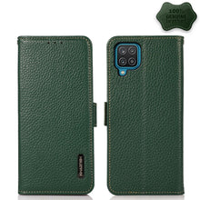 Load image into Gallery viewer, KHAZNEH Side-Magnetic Litchi Genuine Leather RFID Phone Case, For Samsung Galaxy A02s EU Version, For Samsung Galaxy A02s Global Version, For Samsung Galaxy A03s 166mm Version, For Samsung Galaxy A12 5G, For Samsung Galaxy A22 4G                       ...