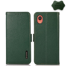 Load image into Gallery viewer, KHAZNEH Side-Magnetic Litchi Genuine Leather RFID Phone Case, For Samsung Galaxy A02s EU Version, For Samsung Galaxy A02s Global Version, For Samsung Galaxy A03s 166mm Version, For Samsung Galaxy A12 5G, For Samsung Galaxy A22 4G                       ...