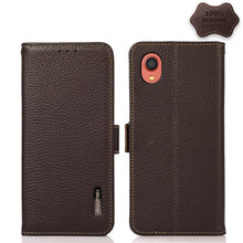 Load image into Gallery viewer, KHAZNEH Side-Magnetic Litchi Genuine Leather RFID Phone Case, For Samsung Galaxy A02s EU Version, For Samsung Galaxy A02s Global Version, For Samsung Galaxy A03s 166mm Version, For Samsung Galaxy A12 5G, For Samsung Galaxy A22 4G                       ...