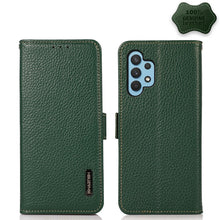 Load image into Gallery viewer, KHAZNEH Side-Magnetic Litchi Genuine Leather RFID Phone Case, For Samsung Galaxy A02s EU Version, For Samsung Galaxy A02s Global Version, For Samsung Galaxy A03s 166mm Version, For Samsung Galaxy A12 5G, For Samsung Galaxy A22 4G                       ...