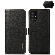 Load image into Gallery viewer, KHAZNEH Side-Magnetic Litchi Genuine Leather RFID Phone Case, For Samsung Galaxy A02s EU Version, For Samsung Galaxy A02s Global Version, For Samsung Galaxy A03s 166mm Version, For Samsung Galaxy A12 5G, For Samsung Galaxy A22 4G                       ...