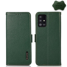 Load image into Gallery viewer, KHAZNEH Side-Magnetic Litchi Genuine Leather RFID Phone Case, For Samsung Galaxy A02s EU Version, For Samsung Galaxy A02s Global Version, For Samsung Galaxy A03s 166mm Version, For Samsung Galaxy A12 5G, For Samsung Galaxy A22 4G                       ...