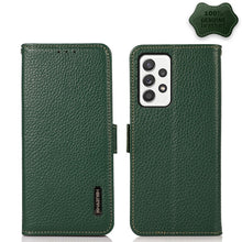 Load image into Gallery viewer, KHAZNEH Side-Magnetic Litchi Genuine Leather RFID Phone Case, For Samsung Galaxy A02s EU Version, For Samsung Galaxy A02s Global Version, For Samsung Galaxy A03s 166mm Version, For Samsung Galaxy A12 5G, For Samsung Galaxy A22 4G                       ...