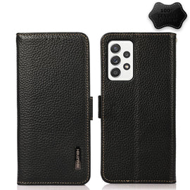 KHAZNEH Side-Magnetic Litchi Genuine Leather RFID Phone Case, For Samsung Galaxy A72 5G, For Samsung Galaxy A82 5G, For Samsung Galaxy F62 / M62, For Samsung Galaxy M32, For Samsung Galaxy M52 5G, For Samsung Galaxy S20 FE, For Samsung Galaxy S20+     ...