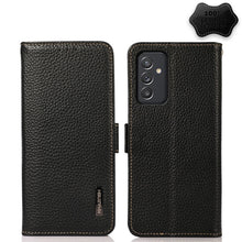 Load image into Gallery viewer, KHAZNEH Side-Magnetic Litchi Genuine Leather RFID Phone Case, For Samsung Galaxy A72 5G, For Samsung Galaxy A82 5G, For Samsung Galaxy F62 / M62, For Samsung Galaxy M32, For Samsung Galaxy M52 5G, For Samsung Galaxy S20 FE, For Samsung Galaxy S20+     ...