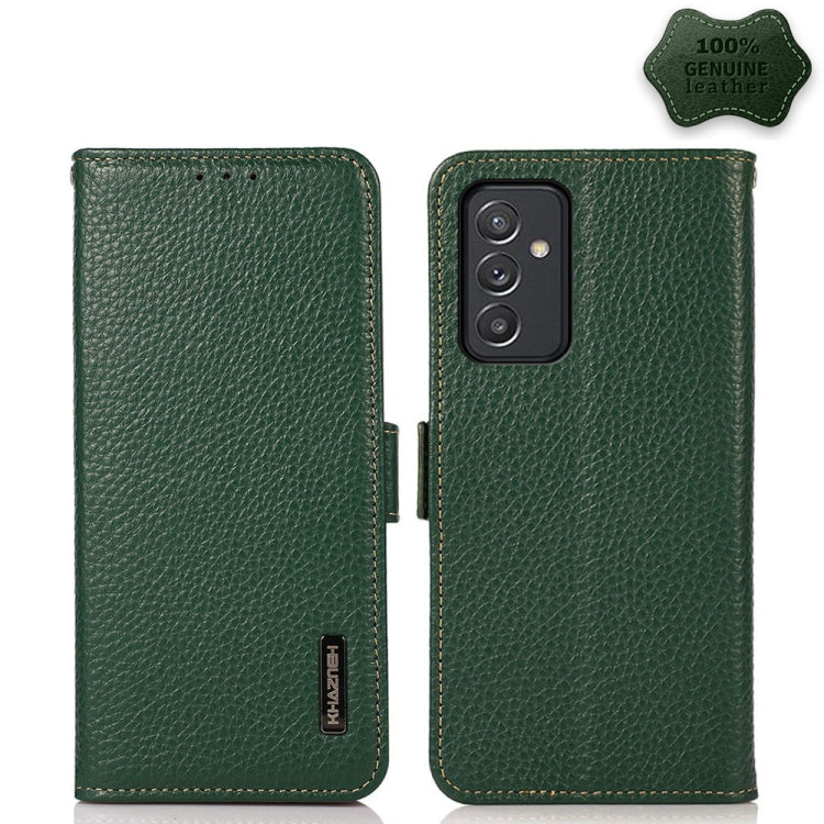 KHAZNEH Side-Magnetic Litchi Genuine Leather RFID Phone Case, For Samsung Galaxy A72 5G, For Samsung Galaxy A82 5G, For Samsung Galaxy F62 / M62, For Samsung Galaxy M32, For Samsung Galaxy M52 5G, For Samsung Galaxy S20 FE, For Samsung Galaxy S20+     ...