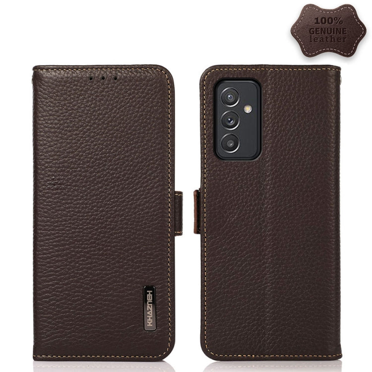 KHAZNEH Side-Magnetic Litchi Genuine Leather RFID Phone Case, For Samsung Galaxy A72 5G, For Samsung Galaxy A82 5G, For Samsung Galaxy F62 / M62, For Samsung Galaxy M32, For Samsung Galaxy M52 5G, For Samsung Galaxy S20 FE, For Samsung Galaxy S20+     ...