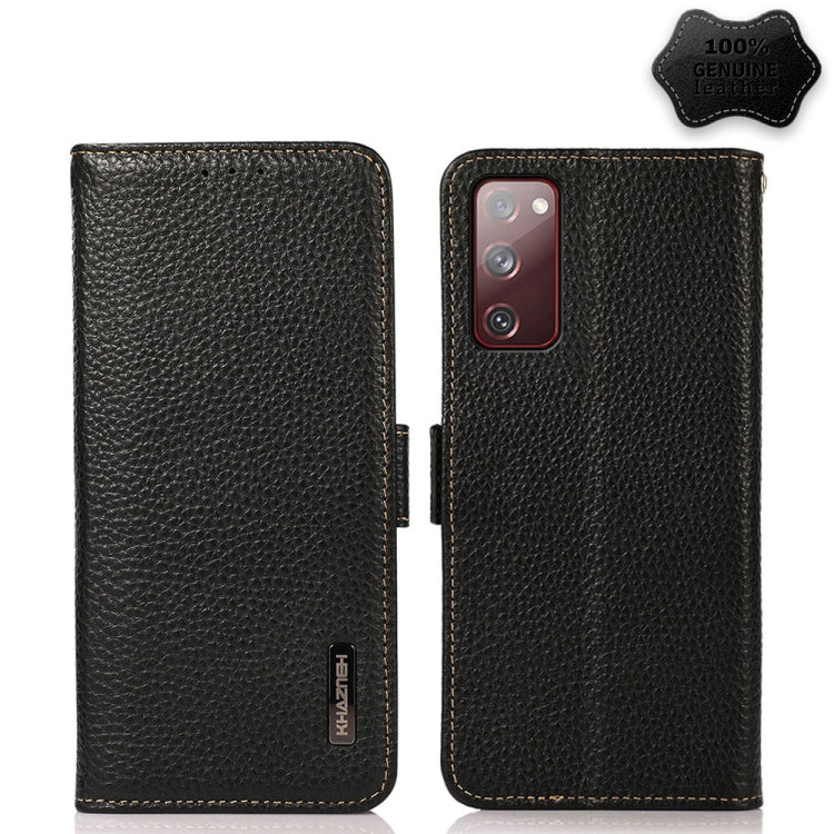 KHAZNEH Side-Magnetic Litchi Genuine Leather RFID Phone Case, For Samsung Galaxy A72 5G, For Samsung Galaxy A82 5G, For Samsung Galaxy F62 / M62, For Samsung Galaxy M32, For Samsung Galaxy M52 5G, For Samsung Galaxy S20 FE, For Samsung Galaxy S20+     ...