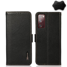 Load image into Gallery viewer, KHAZNEH Side-Magnetic Litchi Genuine Leather RFID Phone Case, For Samsung Galaxy A72 5G, For Samsung Galaxy A82 5G, For Samsung Galaxy F62 / M62, For Samsung Galaxy M32, For Samsung Galaxy M52 5G, For Samsung Galaxy S20 FE, For Samsung Galaxy S20+     ...