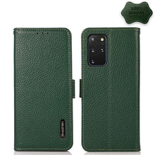 Load image into Gallery viewer, KHAZNEH Side-Magnetic Litchi Genuine Leather RFID Phone Case, For Samsung Galaxy A72 5G, For Samsung Galaxy A82 5G, For Samsung Galaxy F62 / M62, For Samsung Galaxy M32, For Samsung Galaxy M52 5G, For Samsung Galaxy S20 FE, For Samsung Galaxy S20+     ...
